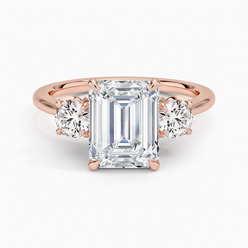 Petal Three Stone Diamond Engagement Ring