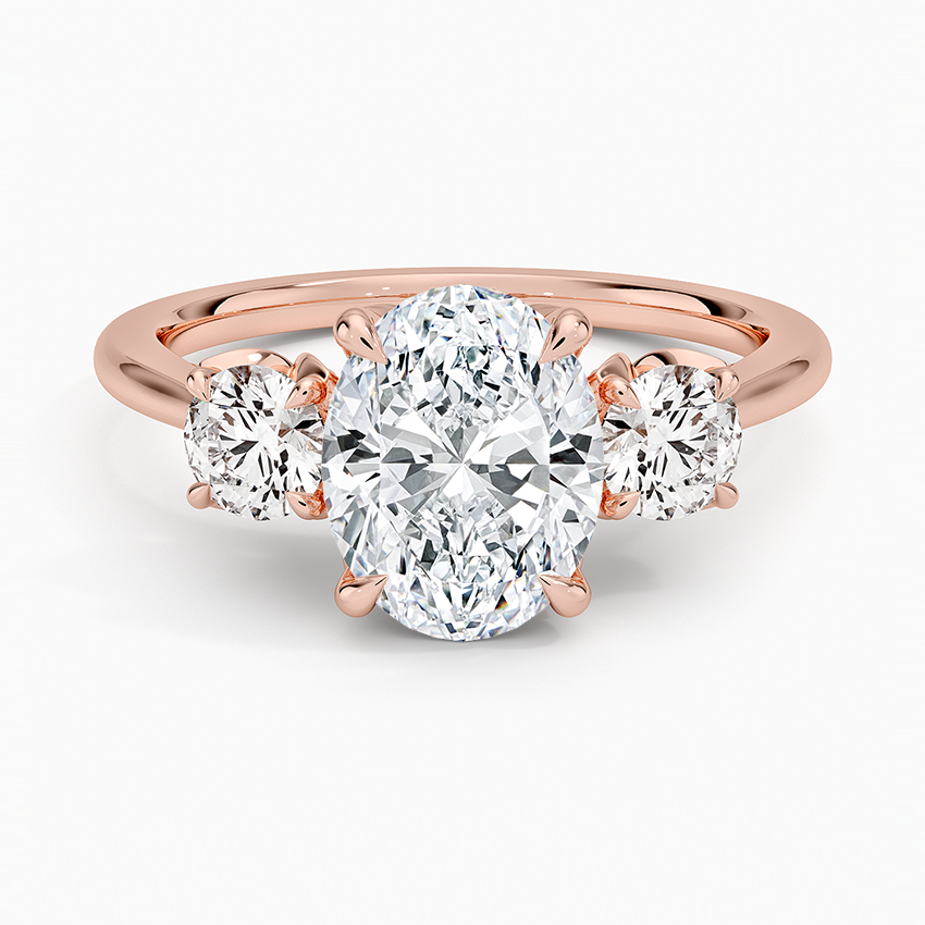 Petal Three Stone Diamond Engagement Ring
