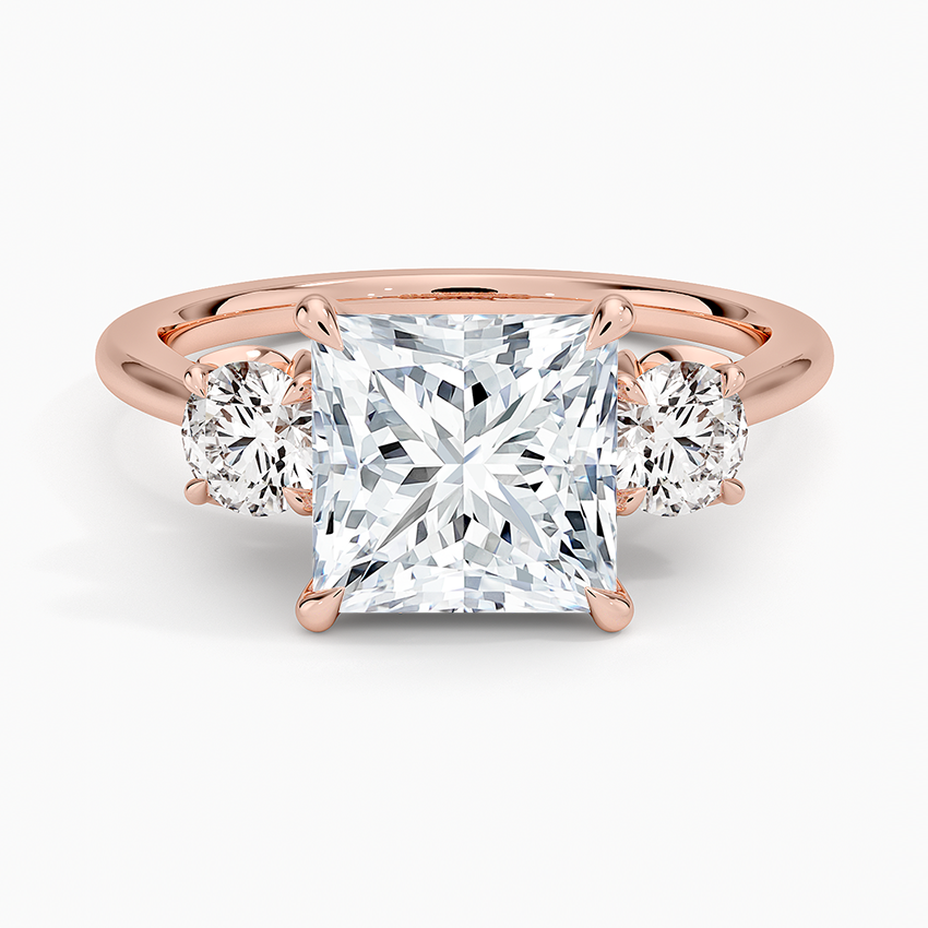 Petal Three Stone Diamond Engagement Ring
