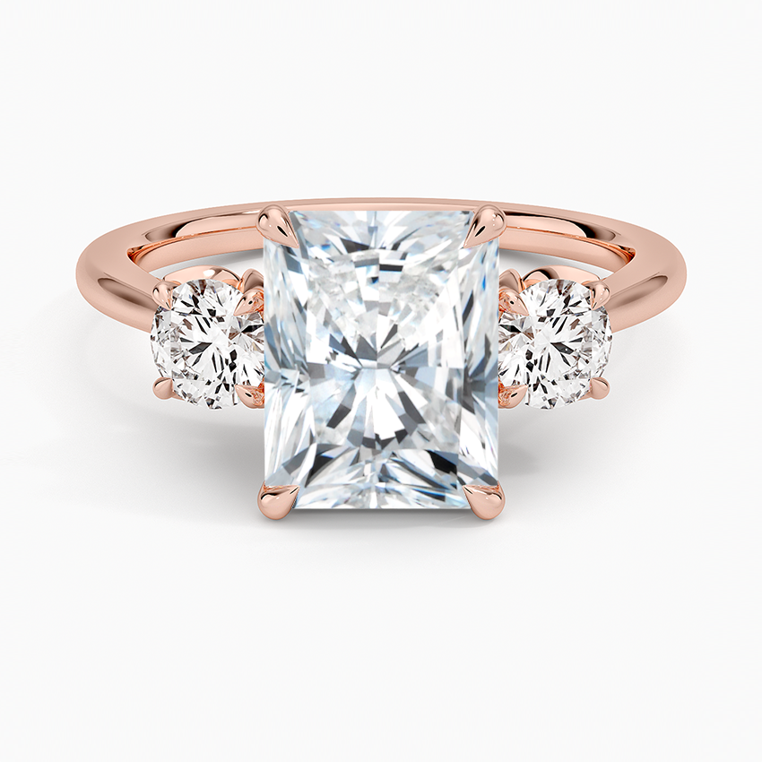 Petal Three Stone Diamond Engagement Ring