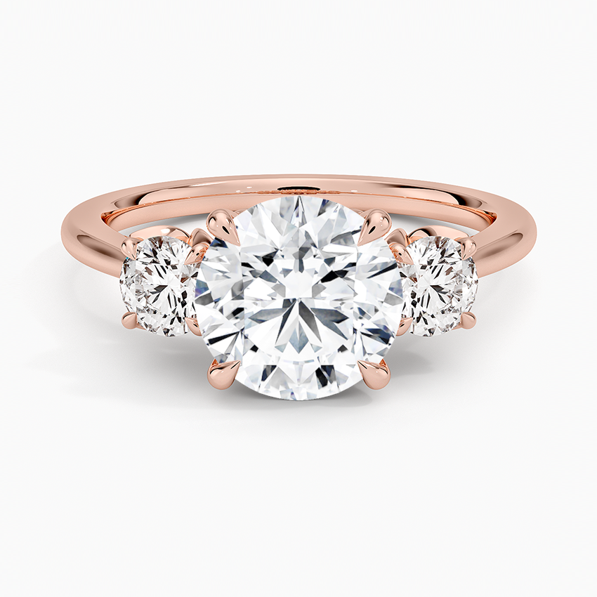 Petal Three Stone Diamond Engagement Ring