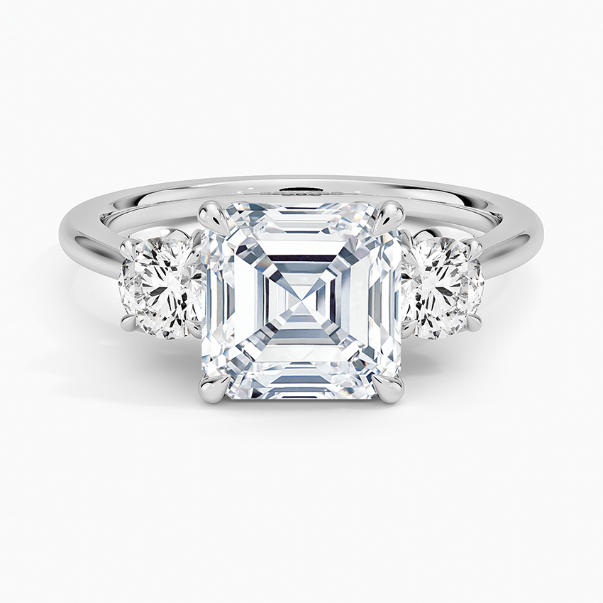 Petal Three Stone Diamond Engagement Ring