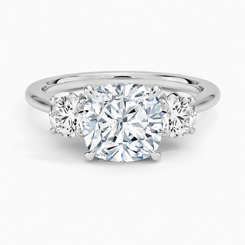 Petal Three Stone Diamond Engagement Ring