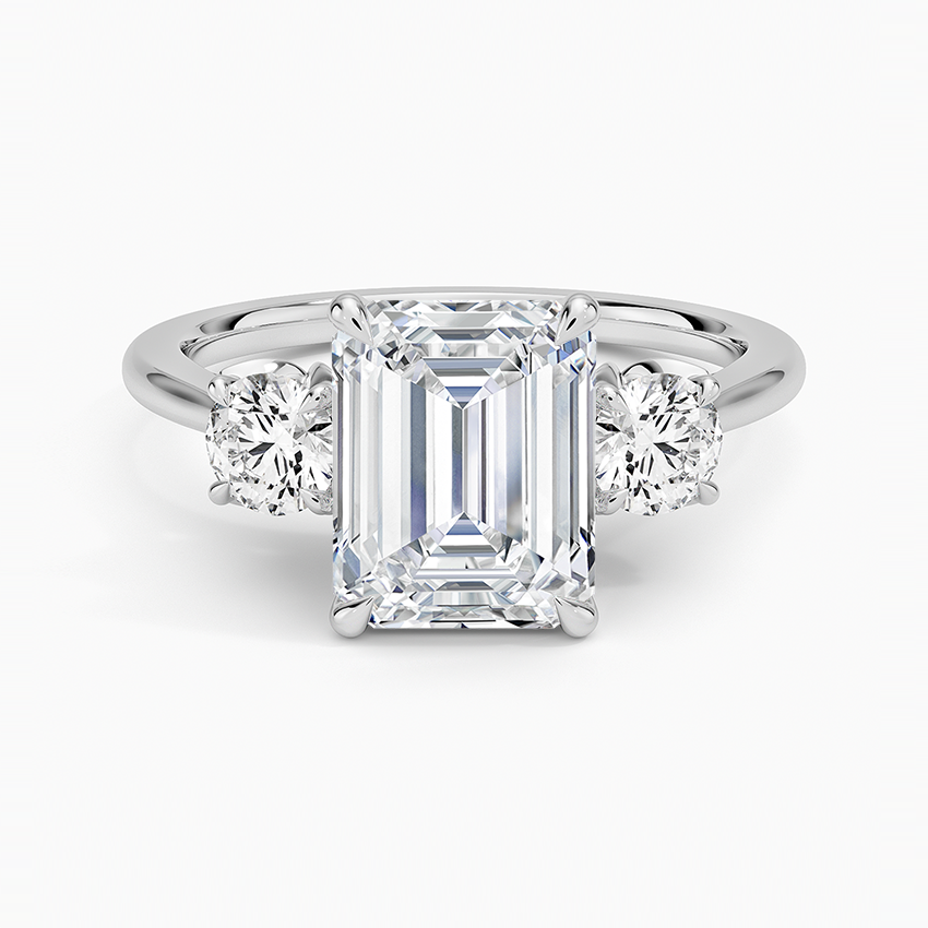 Petal Three Stone Diamond Engagement Ring