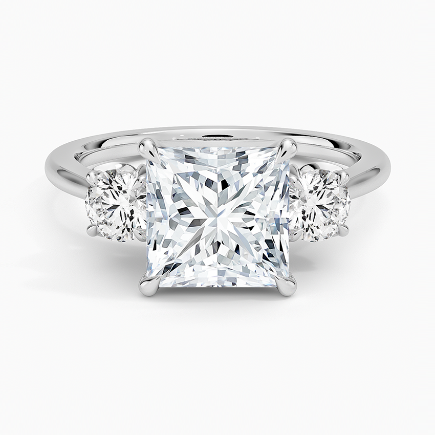 Petal Three Stone Diamond Engagement Ring
