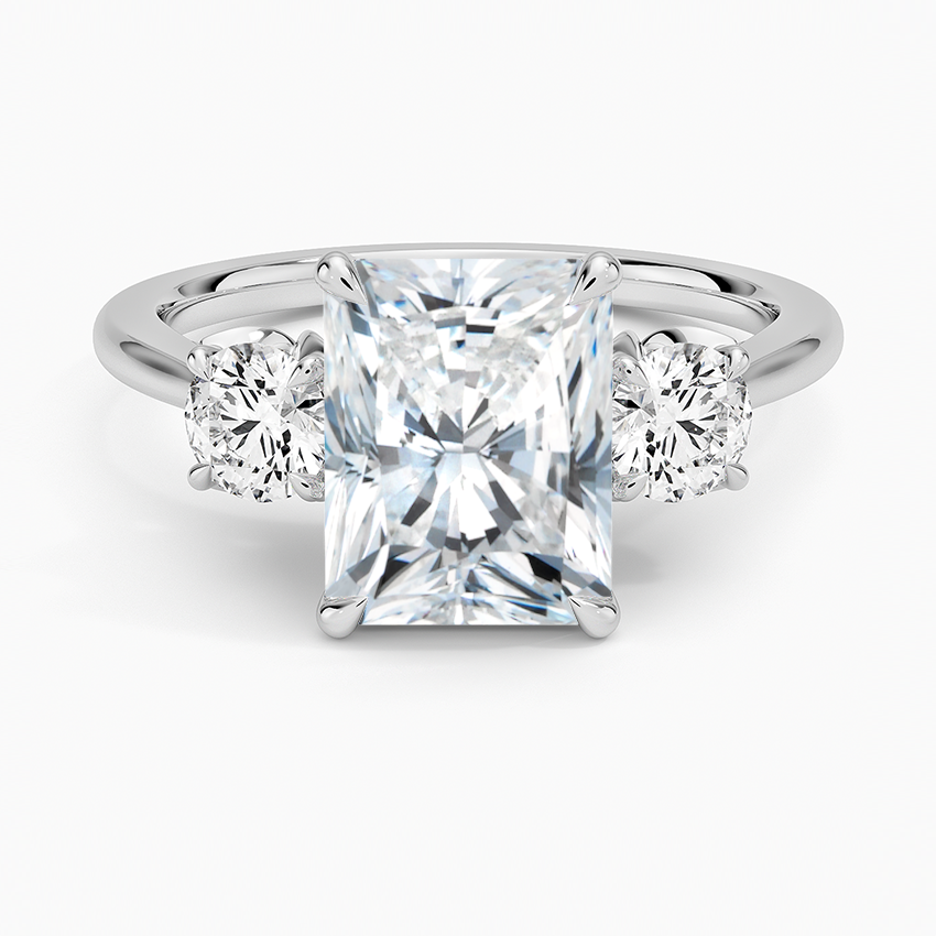Petal Three Stone Diamond Engagement Ring