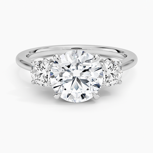 Petal Three Stone Diamond Engagement Ring
