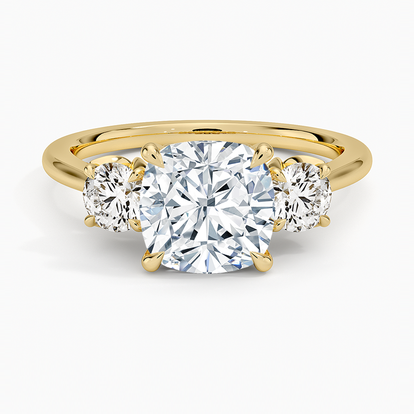 Petal Three Stone Diamond Engagement Ring