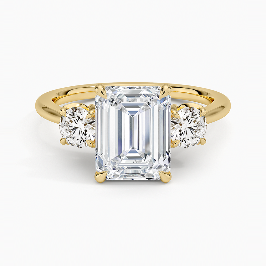 Petal Three Stone Diamond Engagement Ring