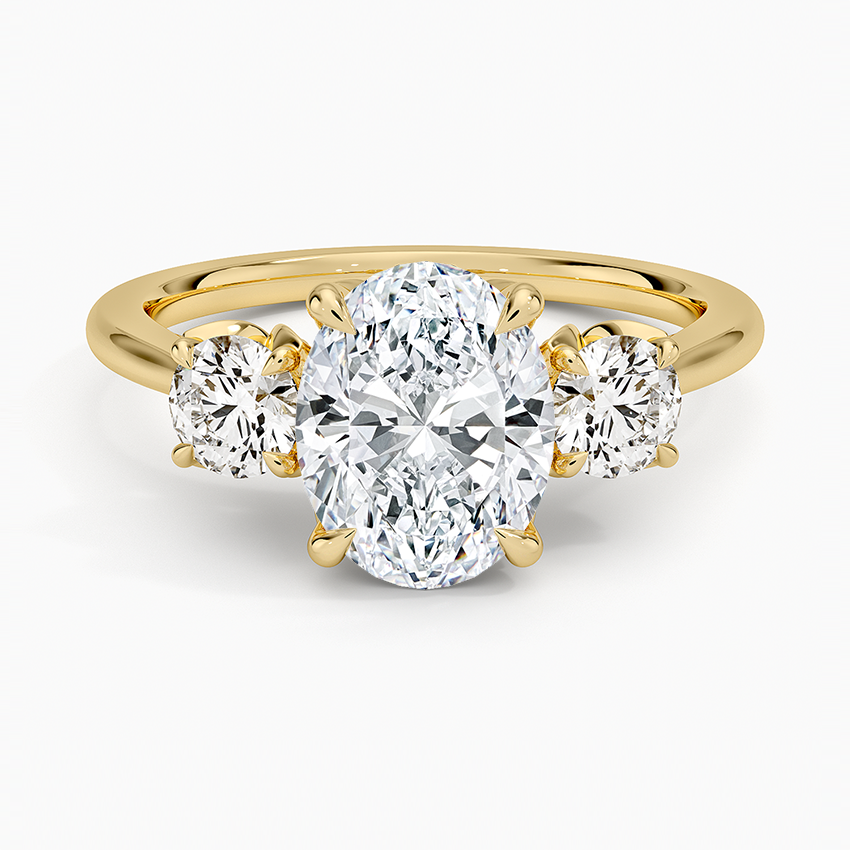 Petal Three Stone Diamond Engagement Ring