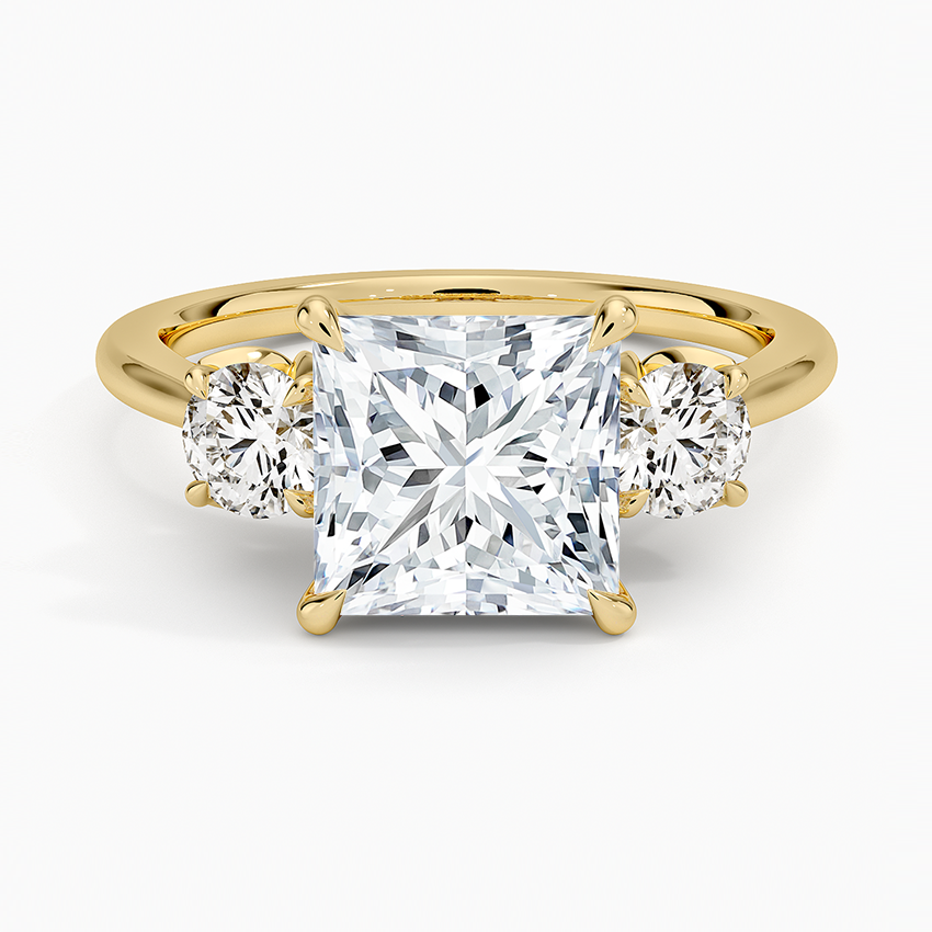Petal Three Stone Diamond Engagement Ring