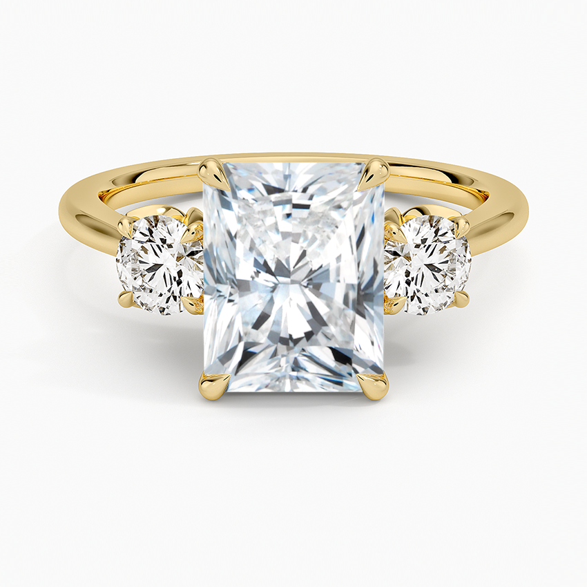 Petal Three Stone Diamond Engagement Ring