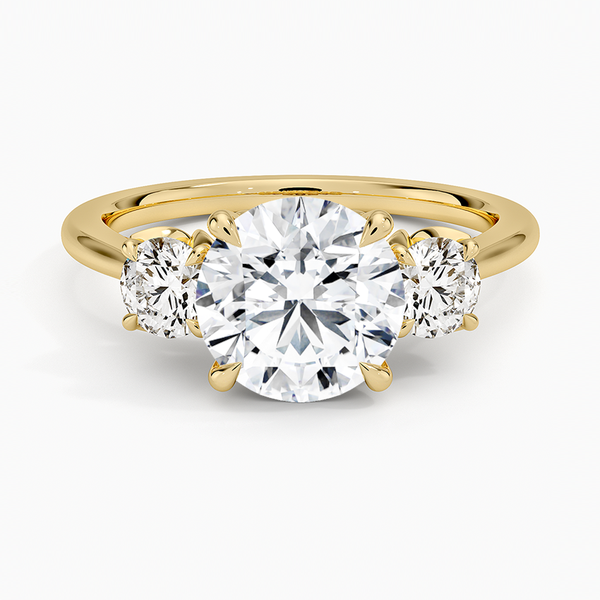 Petal Three Stone Diamond Engagement Ring