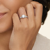 Luxe Nadia Pavé Diamond Engagement Ring in white gold