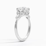 Luxe Nadia Diamond Engagement Ring with a Round cut diamond in white gold — side view