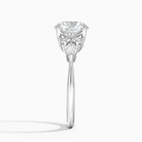 Luxe Nadia Diamond Engagement Ring with a Round cut diamond in white gold — profile view