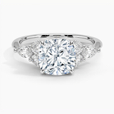 Luxe Nadia Diamond Engagement Ring with a Cushion cut diamond in white gold — top view