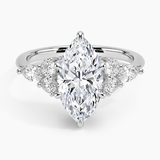Luxe Nadia Diamond Engagement Ring with a Marquise cut diamond in white gold — top view