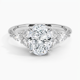 Luxe Nadia Diamond Engagement Ring with a Oval cut diamond in white gold — top view