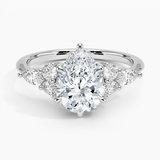 Luxe Nadia Diamond Engagement Ring with a Pear cut diamond in white gold — top view