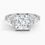 Luxe Nadia Diamond Engagement Ring with a Princess cut diamond in white gold — top view