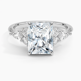 Luxe Nadia Diamond Engagement Ring with a Radiant cut diamond in white gold — top view
