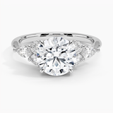 Luxe Nadia Diamond Engagement Ring with a Round cut diamond in white gold — top view