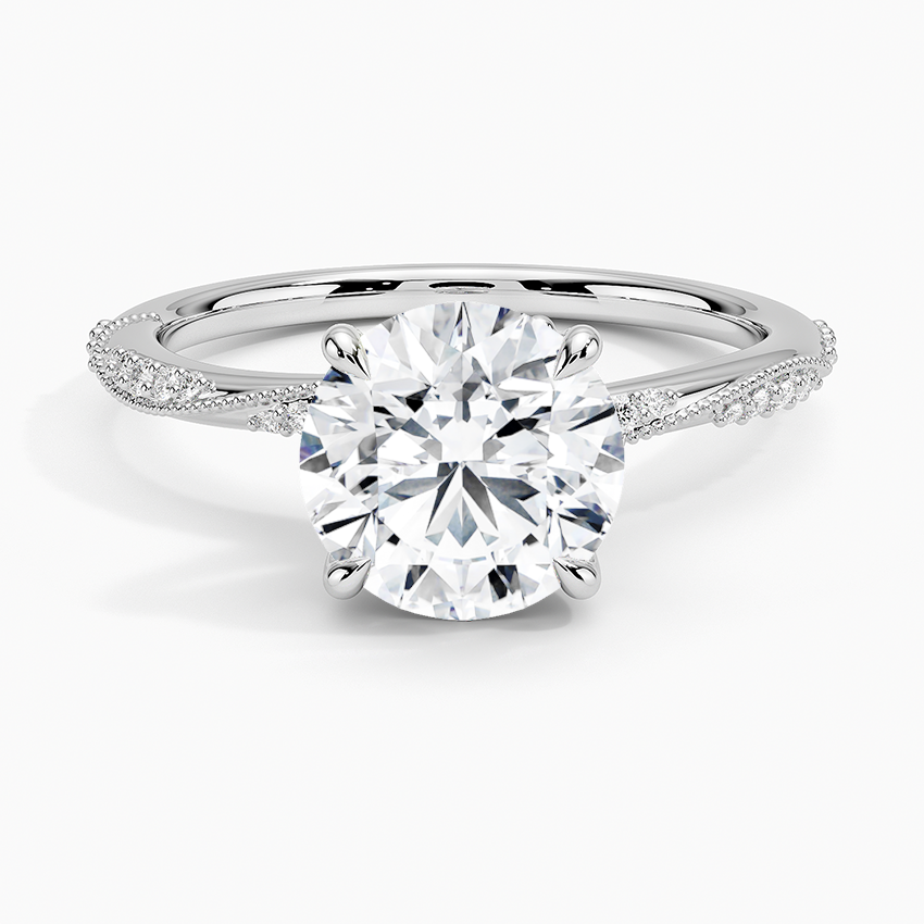 Camellia Hidden Accent Diamond Engagement Ring