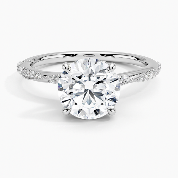 Camellia Hidden Accent Diamond Engagement Ring