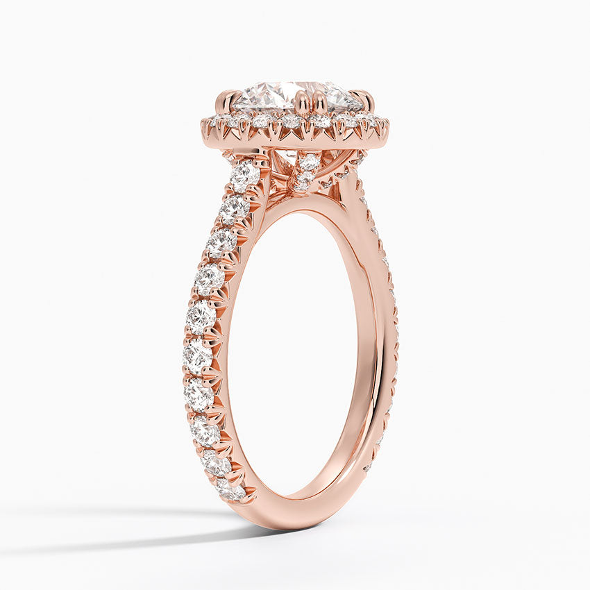 Sienna Halo Three-Quarter Coverage Diamond Engagement Ring