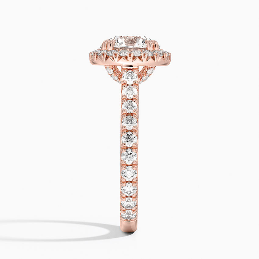 Sienna Halo Three-Quarter Coverage Diamond Engagement Ring