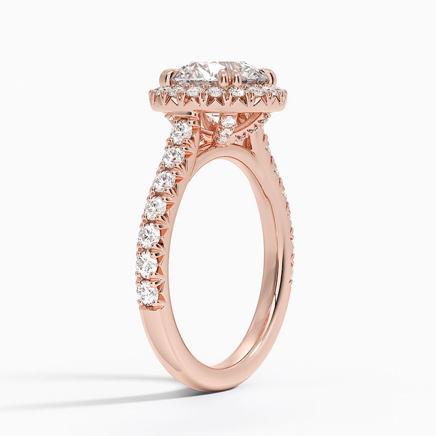 Sienna Halo Half Coverage Diamond Engagement Ring