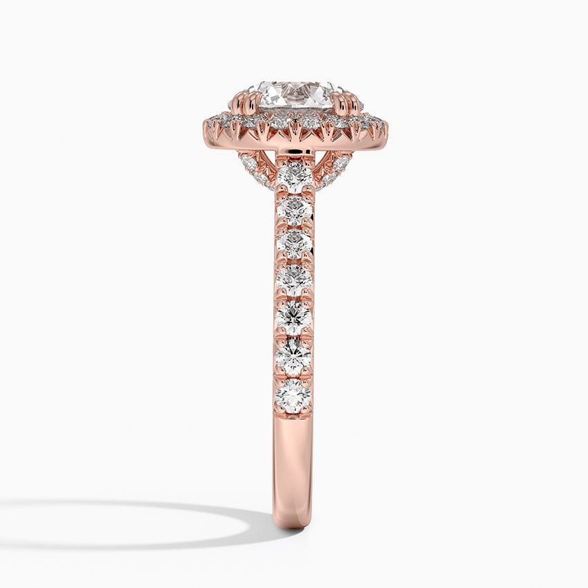 Sienna Halo Half Coverage Diamond Engagement Ring