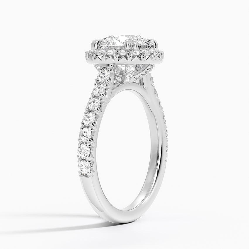 Sienna Halo Half Coverage Diamond Engagement Ring