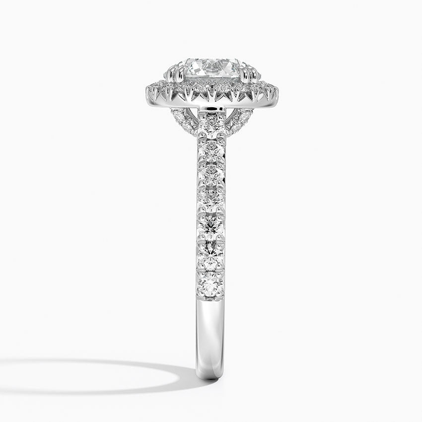 Sienna Halo Half Coverage Diamond Engagement Ring