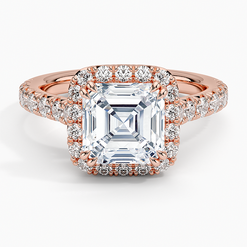 Sienna Halo Half Coverage Diamond Engagement Ring