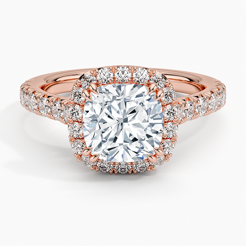 Sienna Halo Half Coverage Diamond Engagement Ring