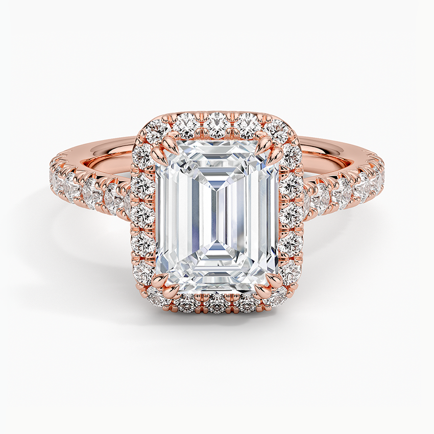 Sienna Halo Half Coverage Diamond Engagement Ring