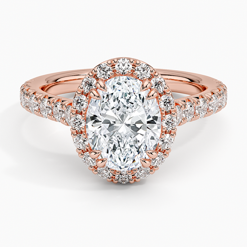 Sienna Halo Half Coverage Diamond Engagement Ring