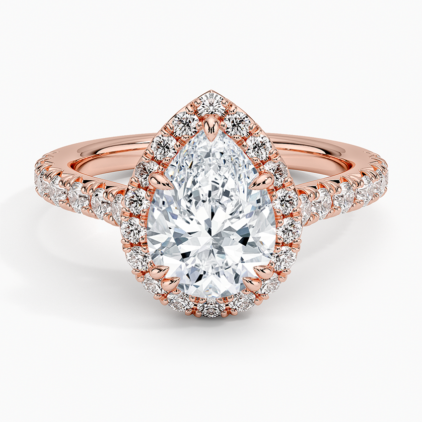 Sienna Halo Half Coverage Diamond Engagement Ring