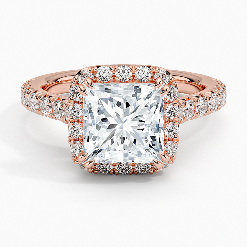 Sienna Halo Half Coverage Diamond Engagement Ring
