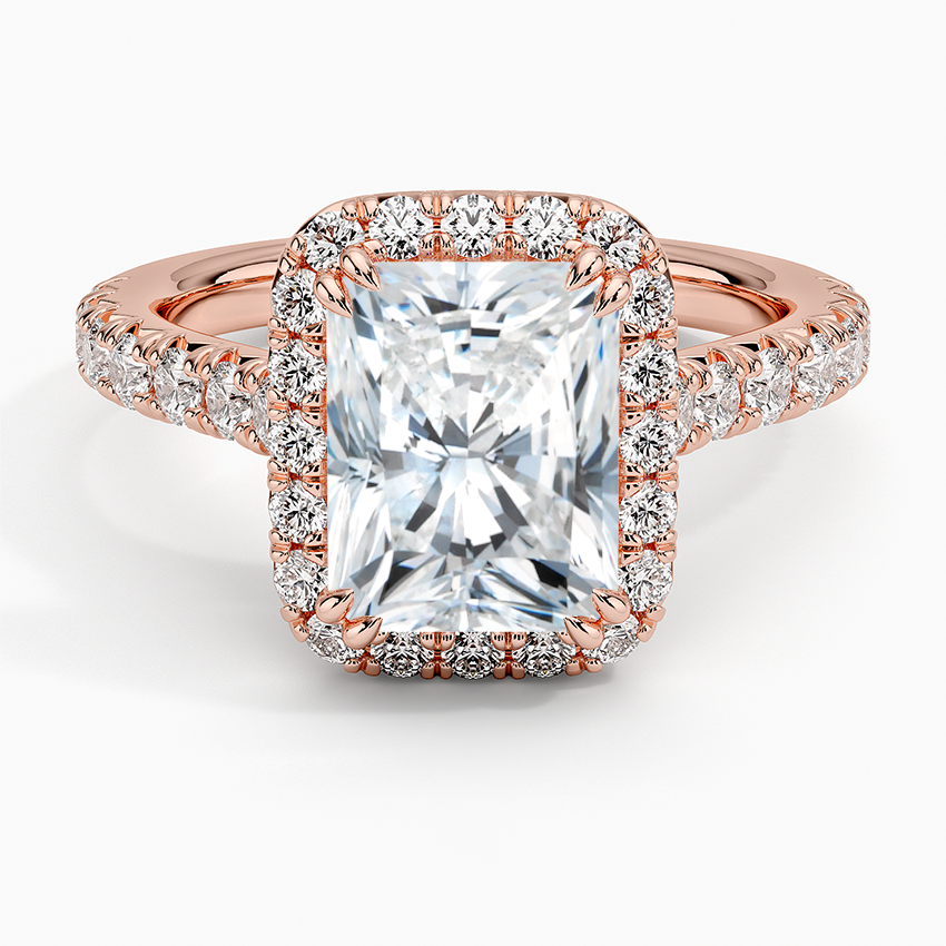 Sienna Halo Half Coverage Diamond Engagement Ring