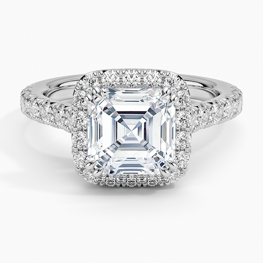 Sienna Halo Half Coverage Diamond Engagement Ring