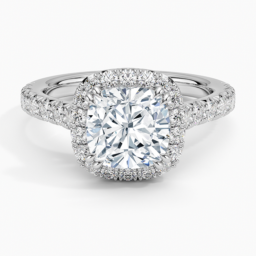 Sienna Halo Half Coverage Diamond Engagement Ring