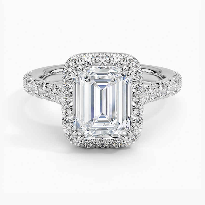 Sienna Halo Half Coverage Diamond Engagement Ring