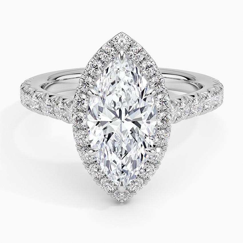 Sienna Halo Half Coverage Diamond Engagement Ring