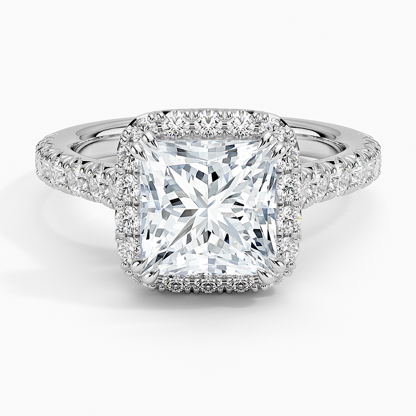 Sienna Halo Half Coverage Diamond Engagement Ring