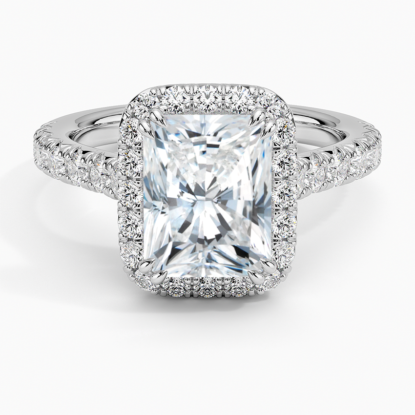 Sienna Halo Half Coverage Diamond Engagement Ring