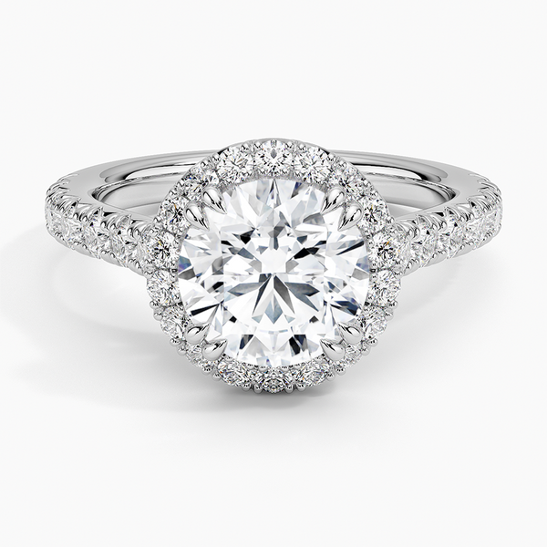 Sienna Halo Half Coverage Diamond Engagement Ring