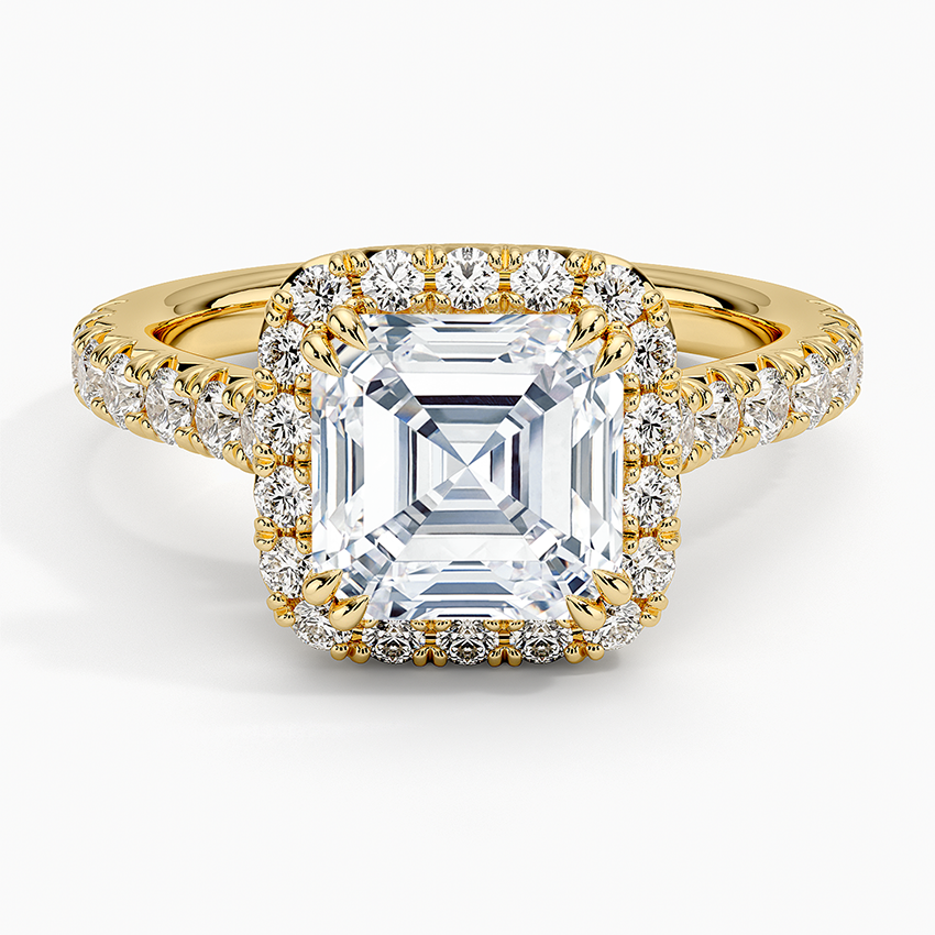 Sienna Halo Half Coverage Diamond Engagement Ring
